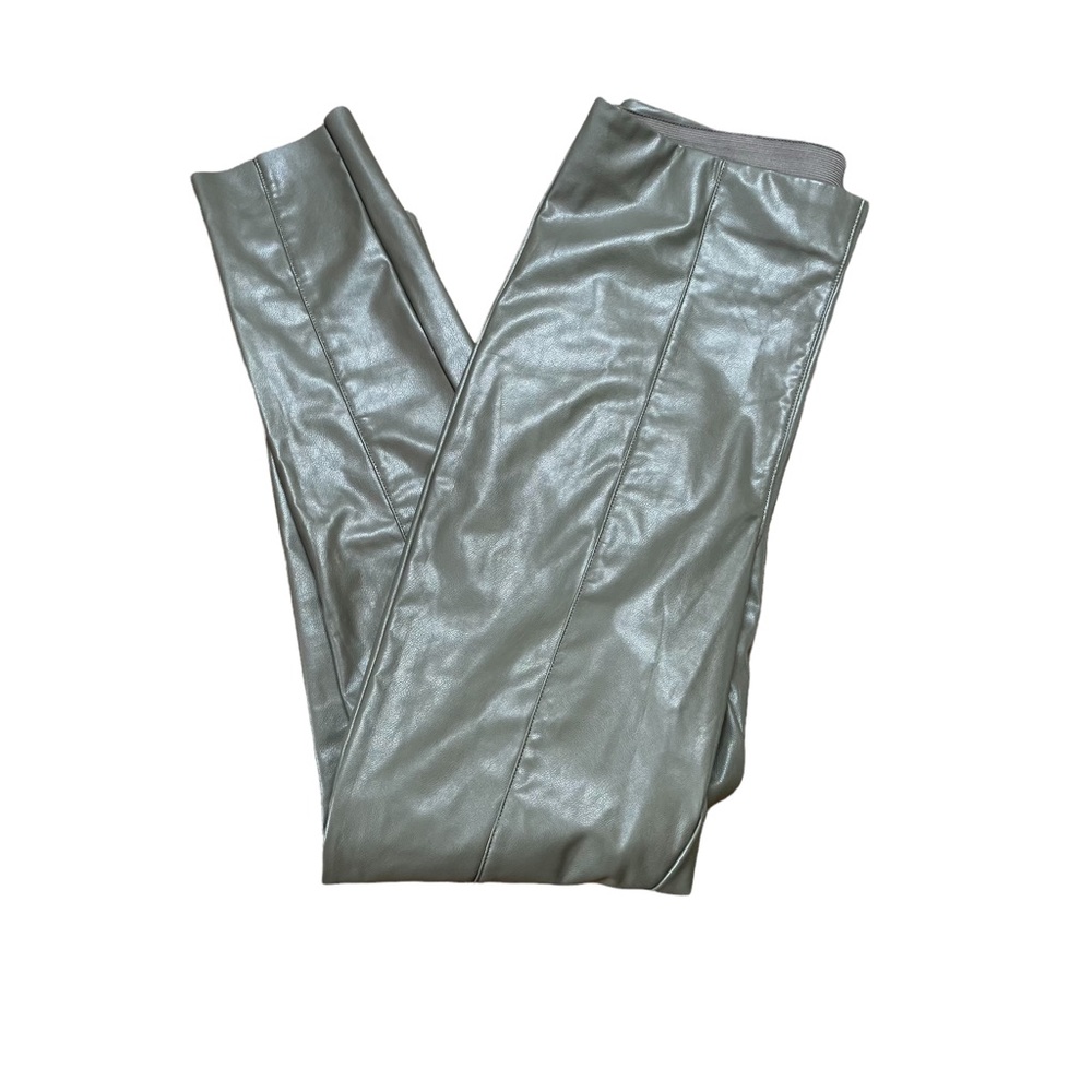 H&M Dark Taupe Faux Leather Leggings Size 12